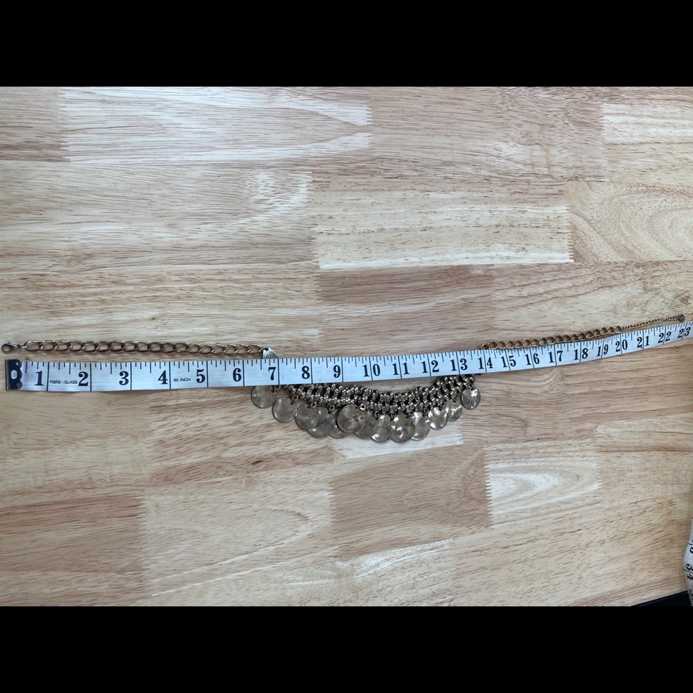 Gold Disc Boho Chain Necklace - Picture 6 of 9